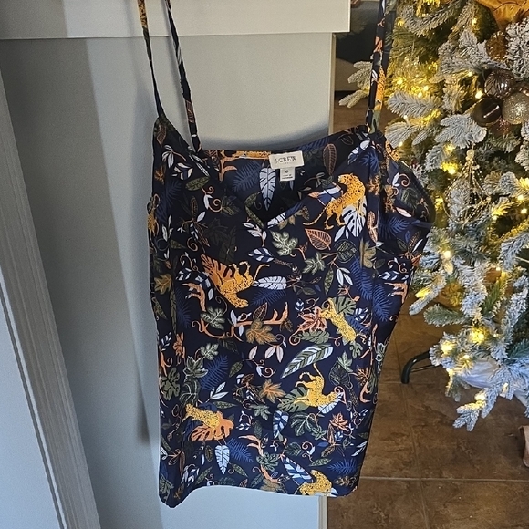 J. Crew Tops - J. Crew Navy and Yellow Animal Print Top sz 8
